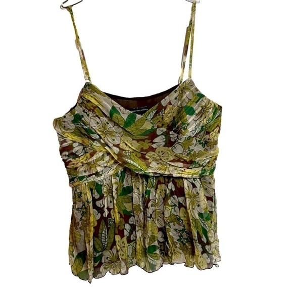 Spenser Jeremy Tops - SPENSER JEREMY - Women's XL - Green Brown Floral Camisole Style Top - EUC